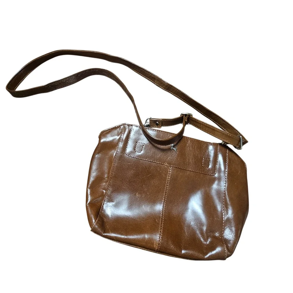 Ashwood Gina Bridge Cognac Brown Leather Crossbody Bag‎ Tanned Structured